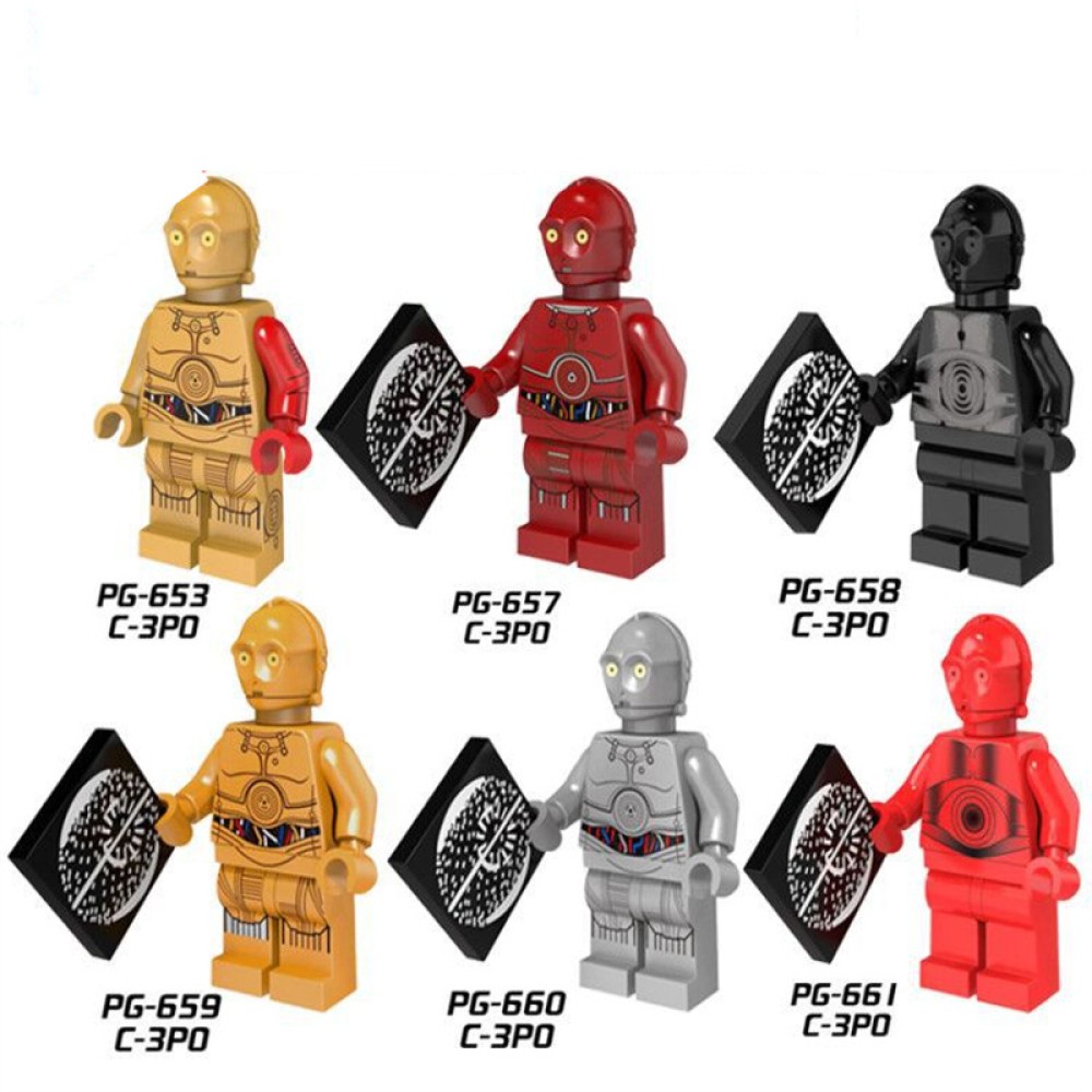 lego minifigure Star Wars C-3PO Etiquette Robot Star Wars building block bricks toys