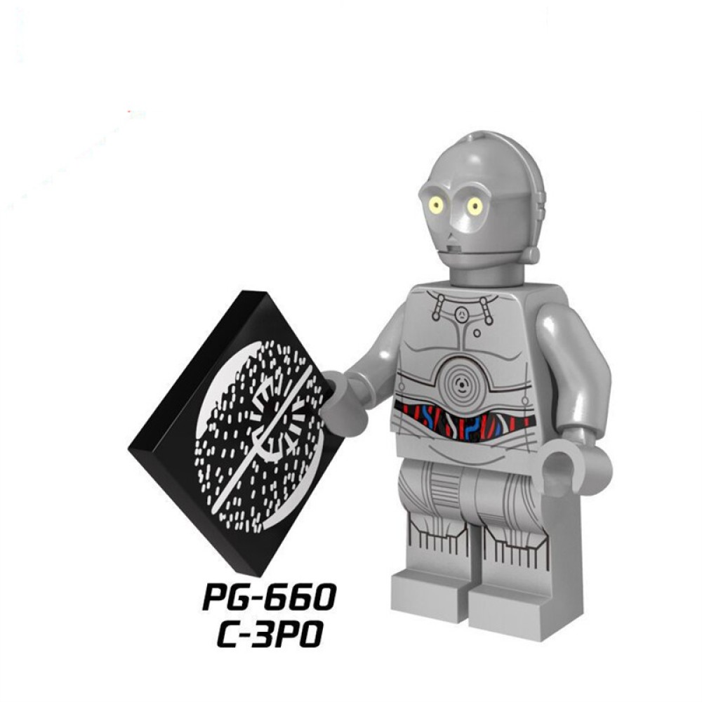 lego minifigure Star Wars C-3PO Etiquette Robot Star Wars building block bricks toys