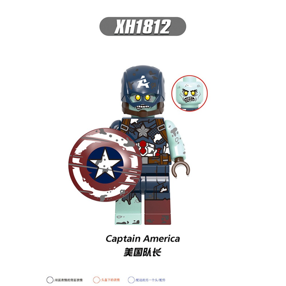 lego minifigure Zombie version of superhero, Dr. Falcon King, Iron Man Marvel building block bricks toys lego minifigure Zombie version of superhero, Dr. Falcon King, Iron Man Marvel building block bricks toys