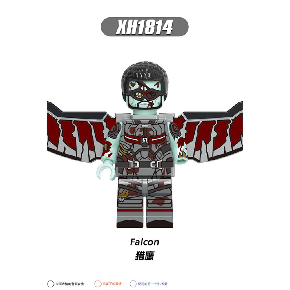 lego minifigure Zombie version of superhero, Dr. Falcon King, Iron Man Marvel building block bricks toys lego minifigure Zombie version of superhero, Dr. Falcon King, Iron Man Marvel building block bricks toys