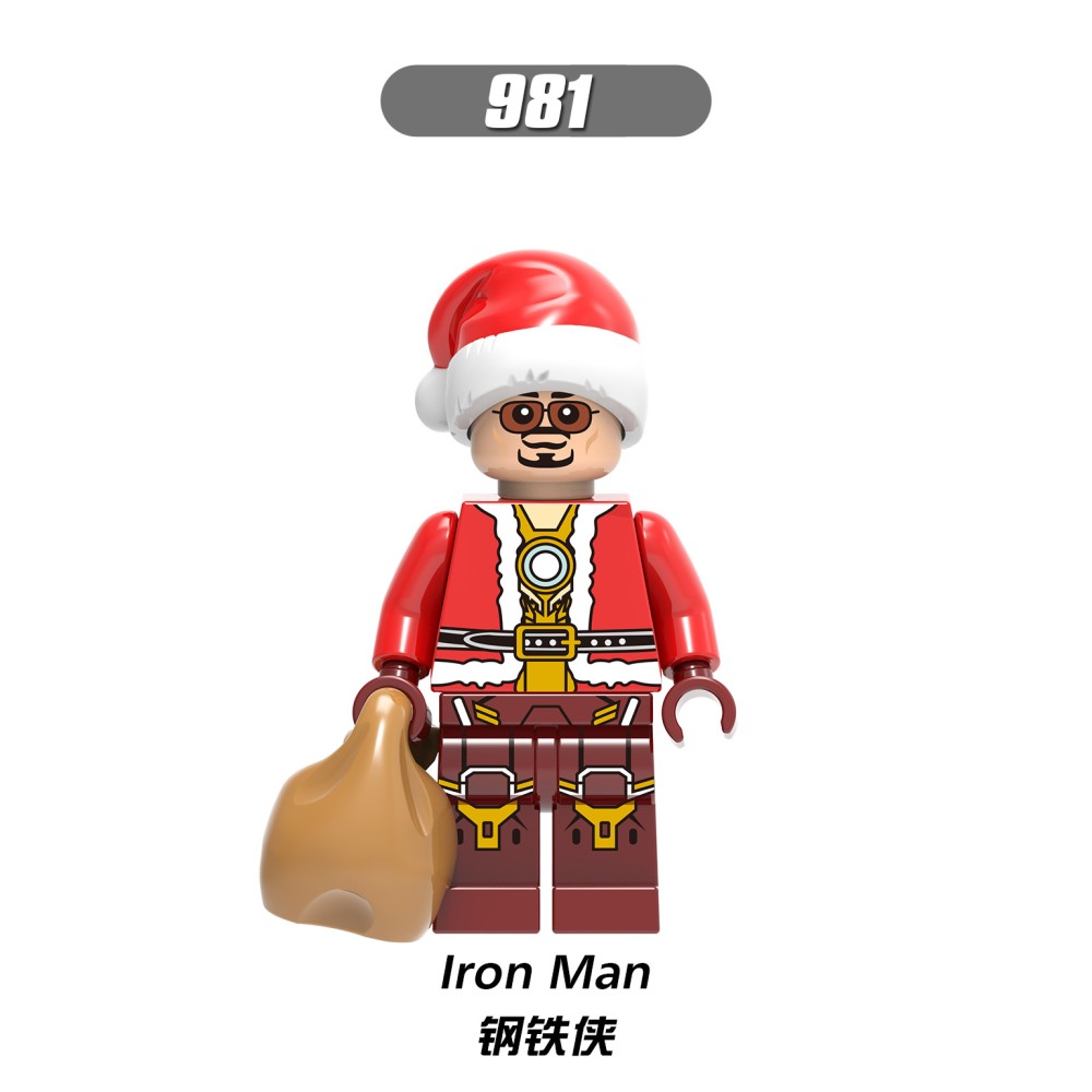 lego minifigure Super hero Christmas Iron Man Wolverine Marvel building block bricks toys