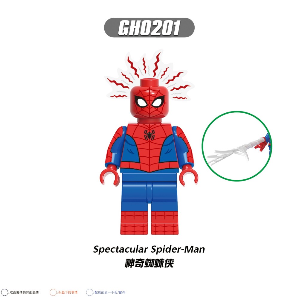 lego minifigure Superhero Peter Shadow Bloody Red Sony Flower Web Spider Man Marvel building block bricks toys