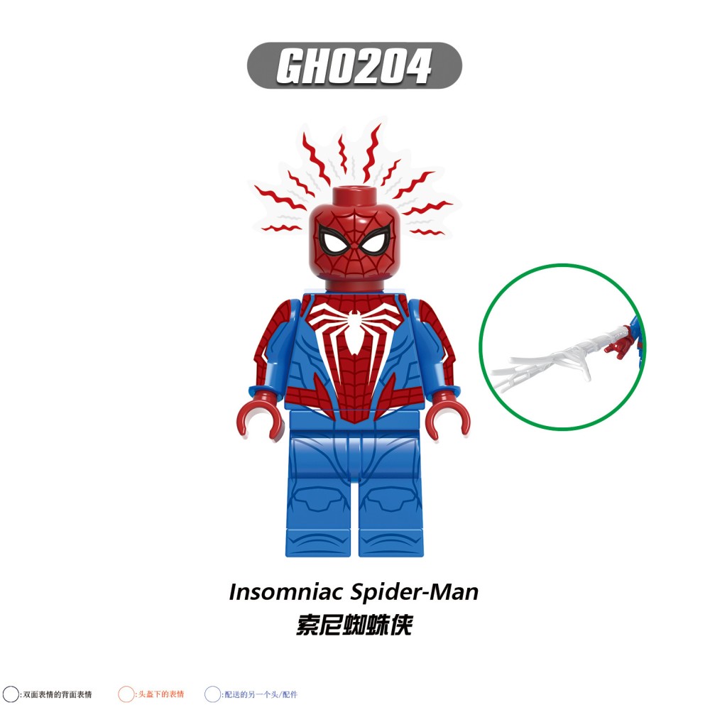 lego minifigure Superhero Peter Shadow Bloody Red Sony Flower Web Spider Man Marvel building block bricks toys