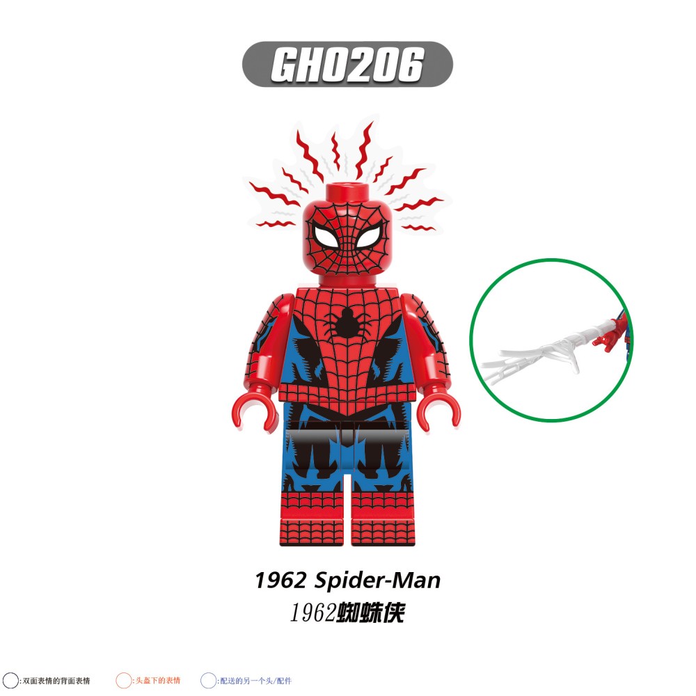 lego minifigure Superhero Peter Shadow Bloody Red Sony Flower Web Spider Man Marvel building block bricks toys