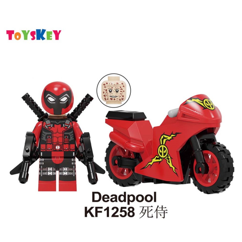 lego minifigure Superhero Deadpool motorcycle Marvel building block bricks toys