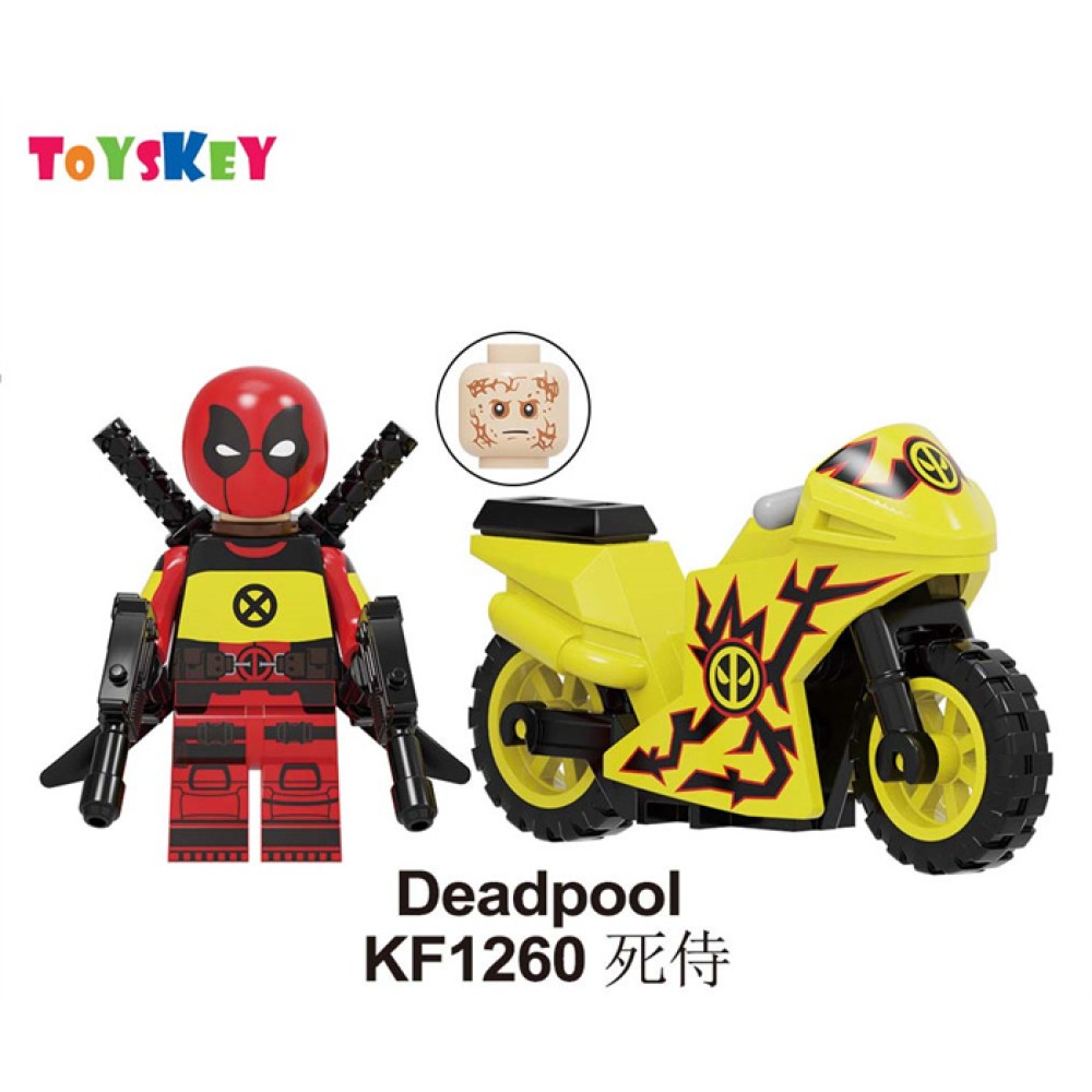 lego minifigure Superhero Deadpool motorcycle Marvel building block bricks toys
