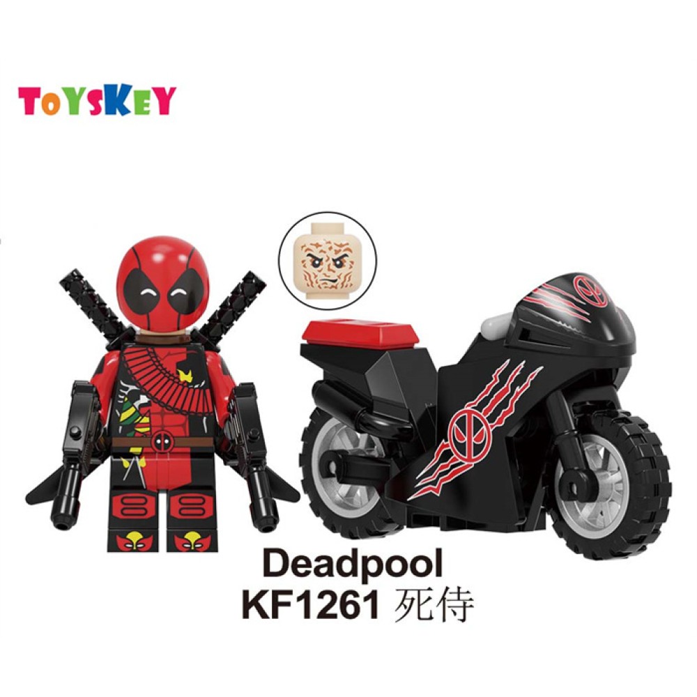 lego minifigure Superhero Deadpool motorcycle Marvel building block bricks toys