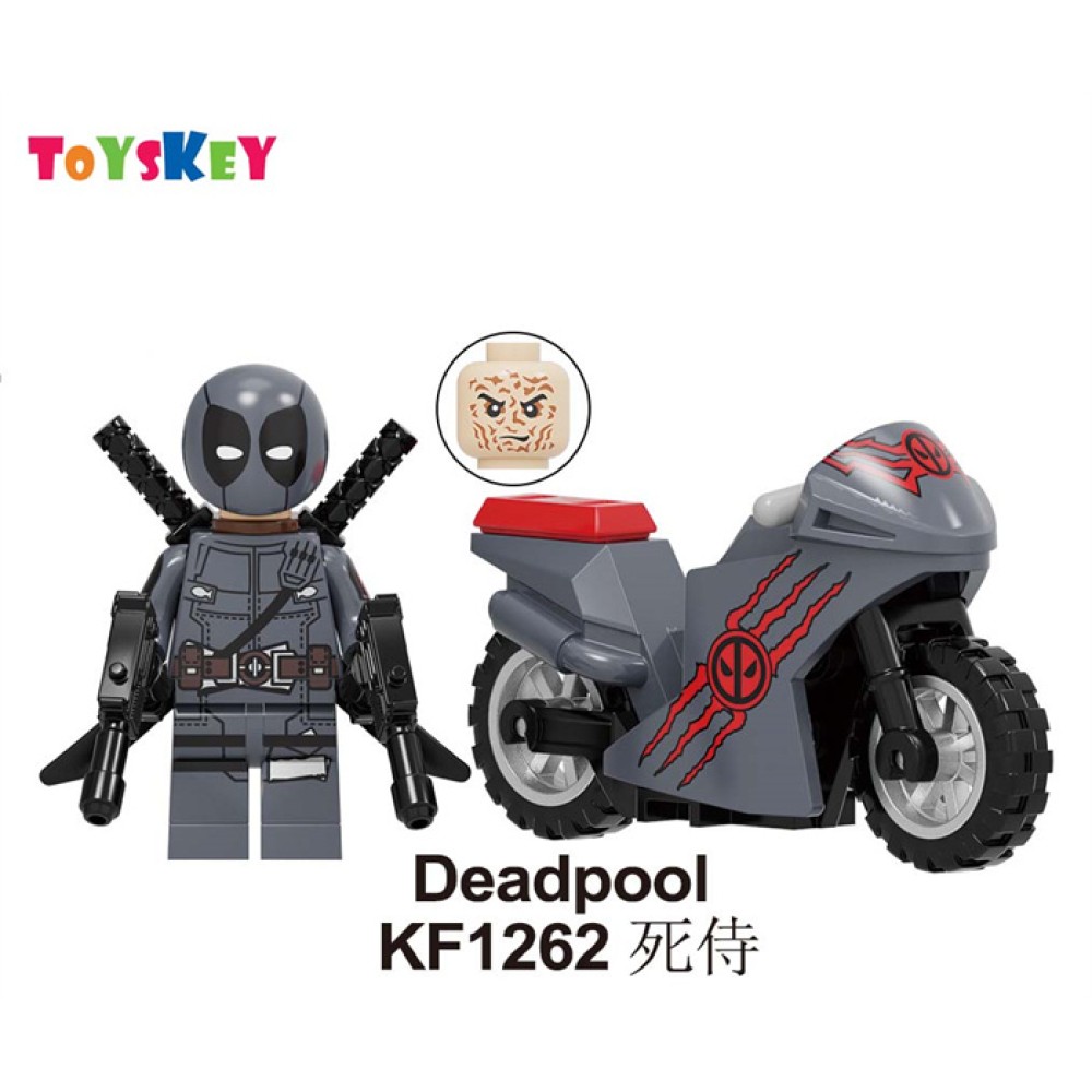 lego minifigure Superhero Deadpool motorcycle Marvel building block bricks toys