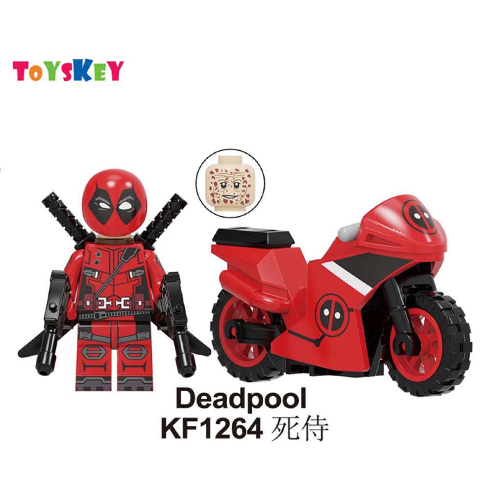 lego minifigure Superhero Deadpool motorcycle Marvel building block bricks toys