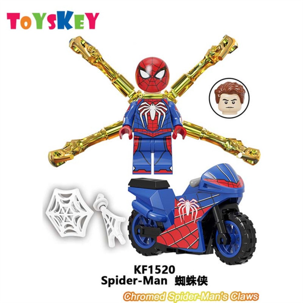lego minifigure Superhero Cool Spider Man Motorcycle Marvel building block bricks toys
