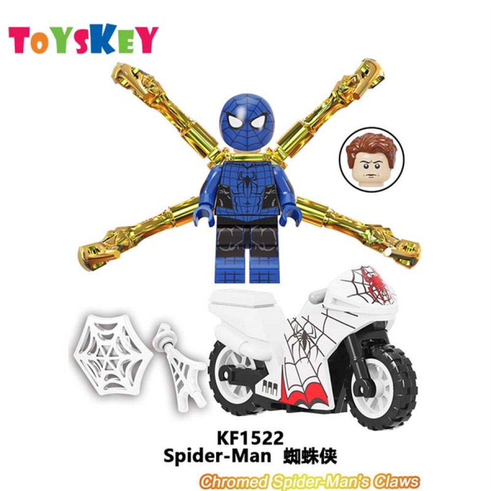 lego minifigure Superhero Cool Spider Man Motorcycle Marvel building block bricks toys