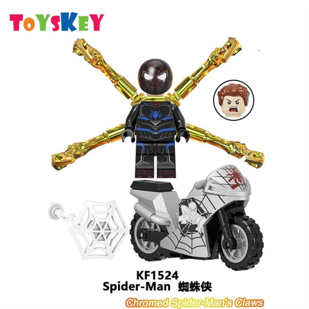 lego minifigure Superhero Cool Spider Man Motorcycle Marvel building block bricks toys