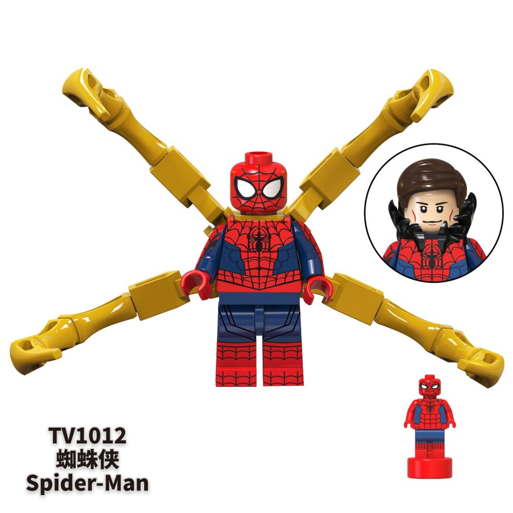 lego minifigure Superhero female panther, Venom, Spiderman, Thor, Iron Man DC building block bricks toys