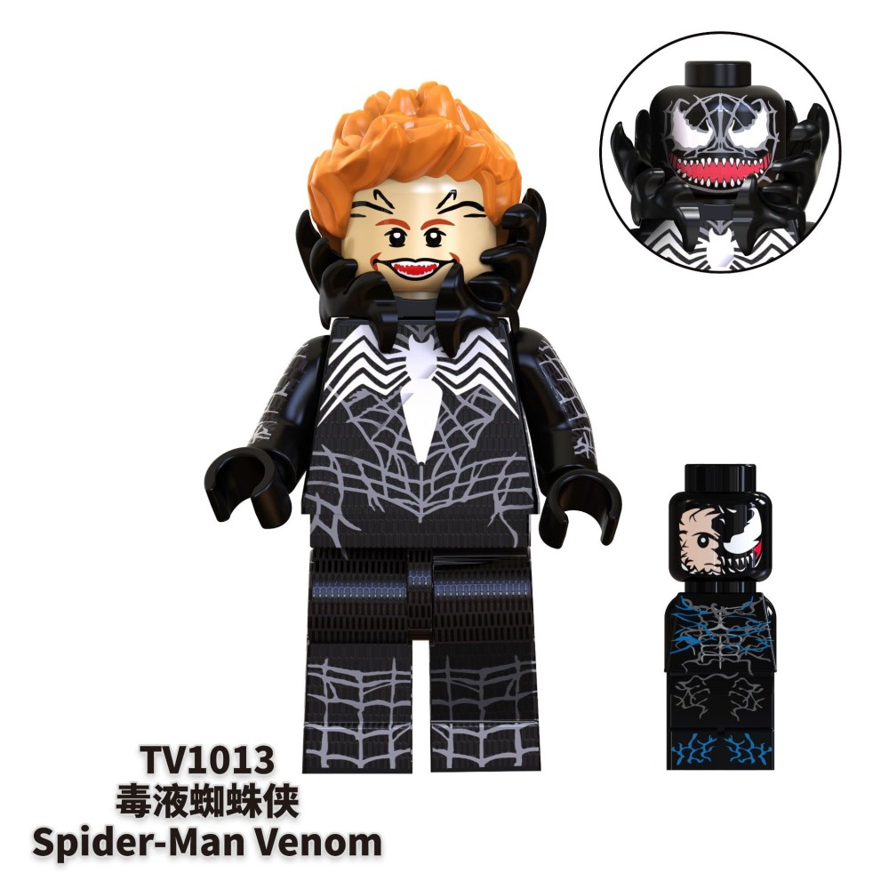 lego minifigure Superhero female panther, Venom, Spiderman, Thor, Iron Man DC building block bricks toys