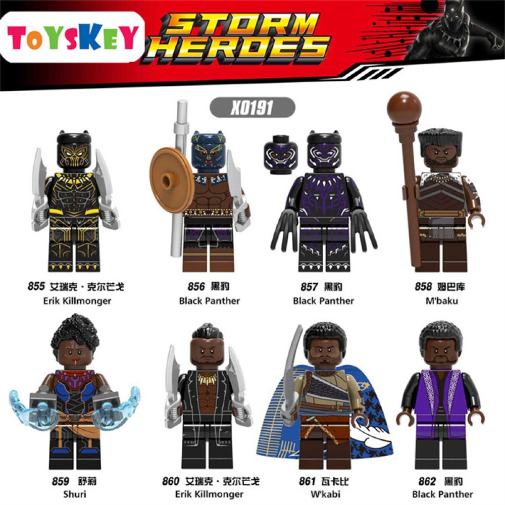 lego minifigure Marvel superheroes Black Panther Marvel building block bricks toys