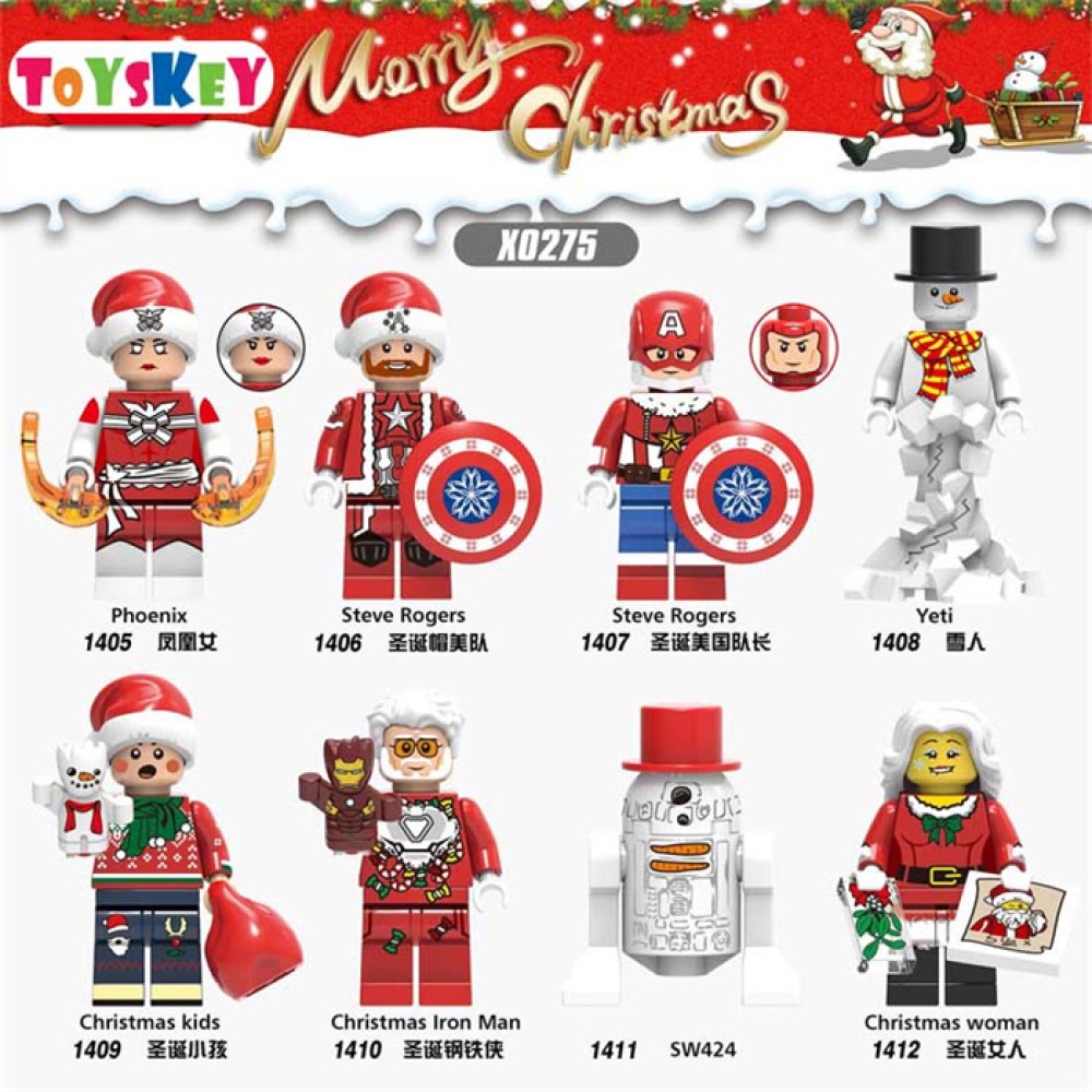lego minifigure Super hero Christmas Iron Man Wolverine Marvel building block bricks toys