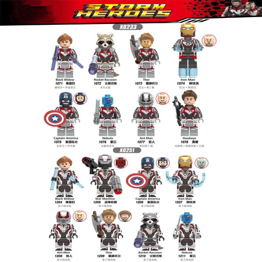 lego minifigure Avengers League Super Hero Male Nebula Captain America Marvel building block bricks toys