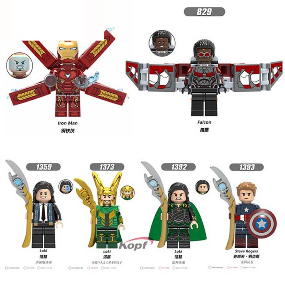 lego minifigure Super hero Iron Man Falcon competes with Marvel Rocky Captain America DC building block bricks toys lego minifigure Super hero Iron Man Falcon competes with Marvel Rocky Captain America DC building block bricks toys