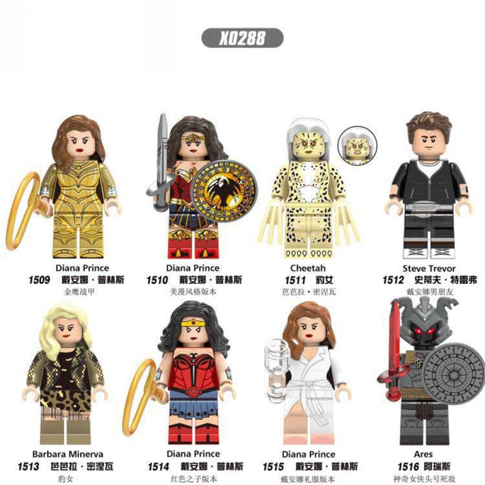 lego minifigure Superhero Barbara Diana, Leopard Lady Ares Marvel building block bricks toys