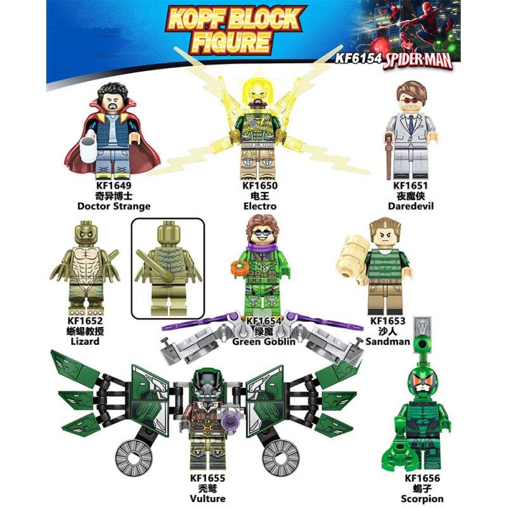 lego minifigure Superhero Doctor Daredevil Sandman DC building block bricks toys lego minifigure Superhero Doctor Daredevil Sandman DC building block bricks toys