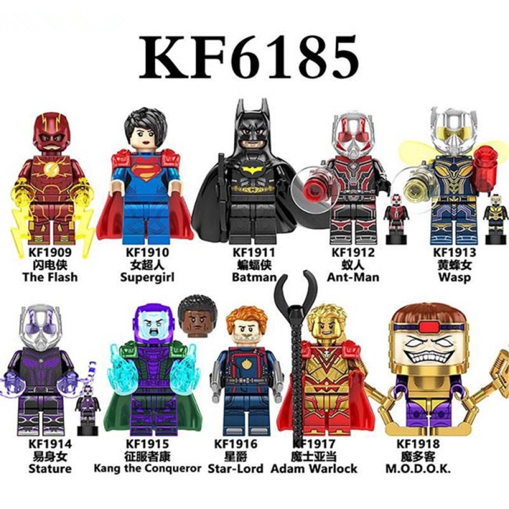 lego minifigure Superhero Superman Ant Man Mordock Adam Star-Lord Flash DC building block bricks toys