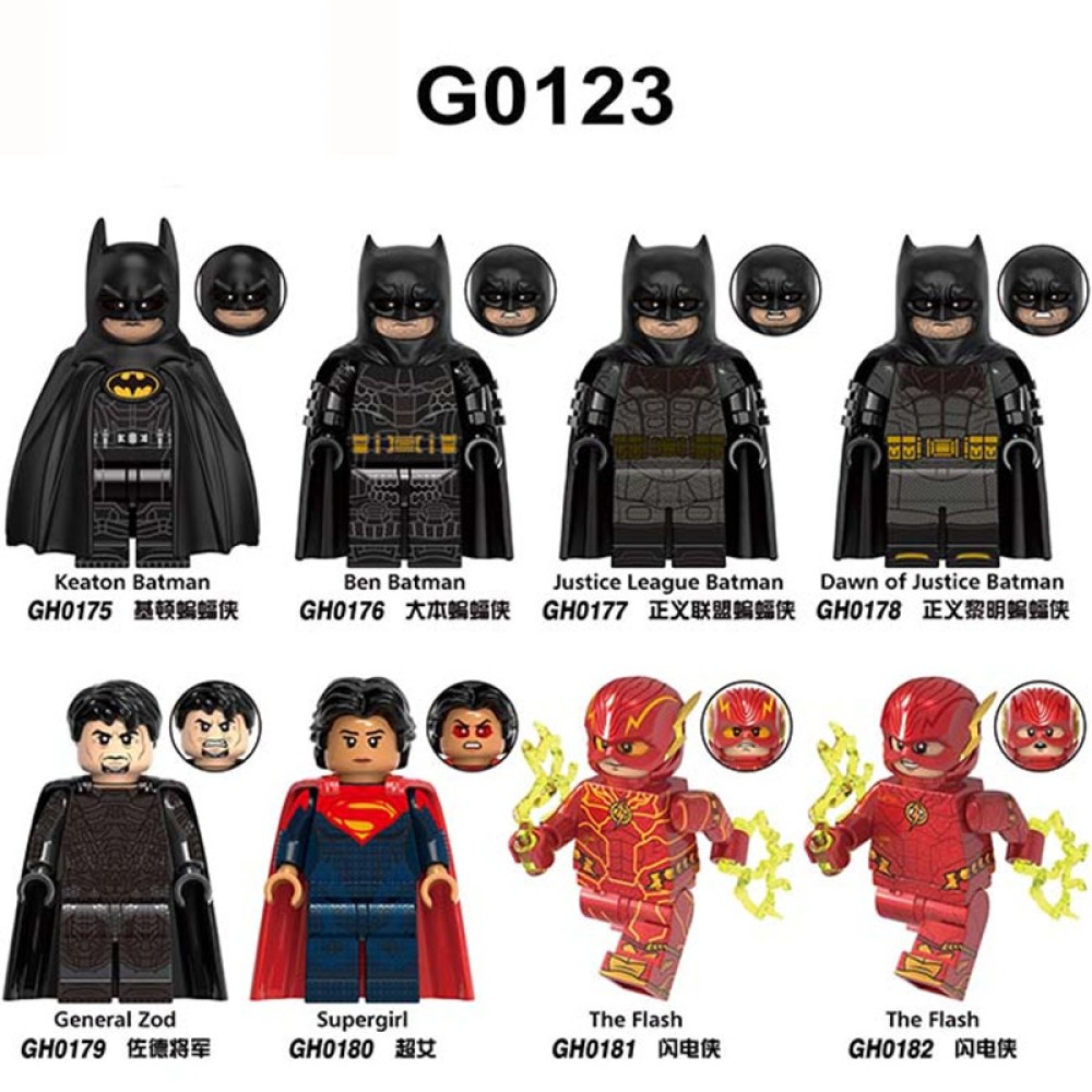 lego minifigure Superhero movie: Keaton Big Ben, Justice Batman, The Flash, Supergirl DC building block bricks toys