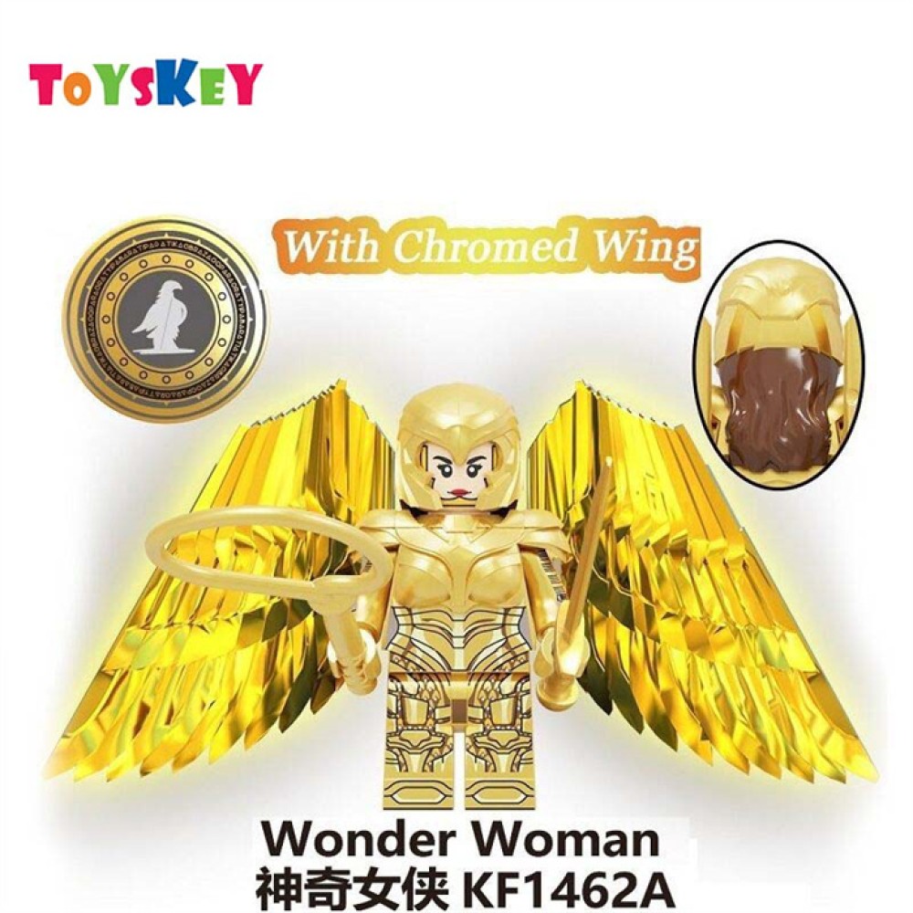 lego minifigure Superhero wonder woman electroplated his wings Marvel building block bricks toys lego minifigure Superhero wonder woman electroplated his wings Marvel building block bricks toys