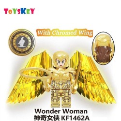 Superhero wonder woman electroplated his wings